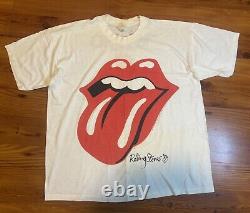 Rolling Stones Vintage Tshirt Single Stitch 1989 Rare Sz XL