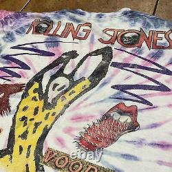 Rolling Stones Voodoo Lounge 1994 Tour Vintage T-Shirt Size XL Tie Dye Rock