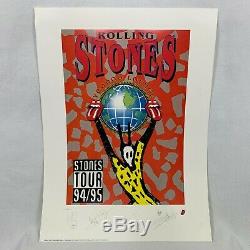 Rolling Stones Voodoo Lounge Vintage 90s Signed And Numbered Lithographic Poster