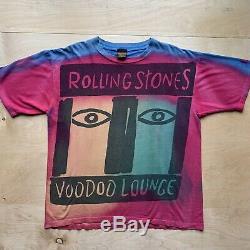 Rolling Stones Voodoo Lounge Vintage Shirt XL Brockum All Over Print Tie Dye