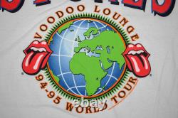 Rolling Stones Voodoo Lounge World Tour 94/95 T-Shirt Brockum Rock Vintage XL