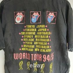 Rolling Stones World Tour 1994-1995 Band Music Faded Vintage Tee Shirt