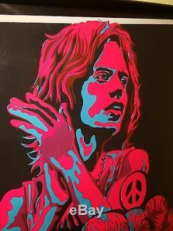 Rolling Stones original vintage black light poster psychedelic Beeghley pin-up