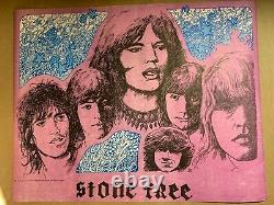 STONE FREE ROLLING STONES 1960's VINTAGE BLACKLIGHT POSTER By A&B Productions