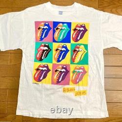 Size L Unused items 80s Vintage ROLLING STONES Band T shirt 0626