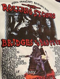 THE ROLLING STONES Bridges To Babylon TOUR 1997 1998 Band T Shirt Vintage XL