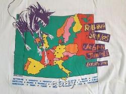THE ROLLING STONES Urban Jungle 1990 Vintage EU Tour T Shirt +TICKET LP XL White