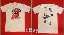 THE ROLLING STONES rare STEEL WHEELS t shirt vintage I SURVIVED LEGION FIELD 89
