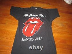 The ROLLING STONES WORLD TOUR 81-82 VINTAGE TEE SHIRT SMALL SCREEN STARS TAG