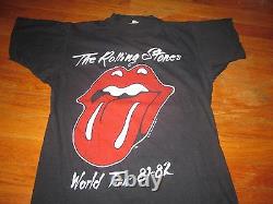 The ROLLING STONES WORLD TOUR 81-82 VINTAGE TEE SHIRT SMALL SCREEN STARS TAG