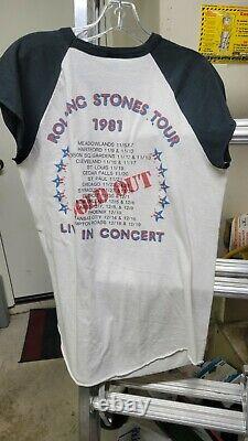 The Rolling Stones 1981 SOLD OUT, T-shirt, The Knits XL Ronnie Wood