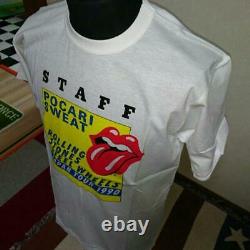 The Rolling Stones 1990 JAPAN Tour STAFF T-shirt SizeL Vintage Rare White