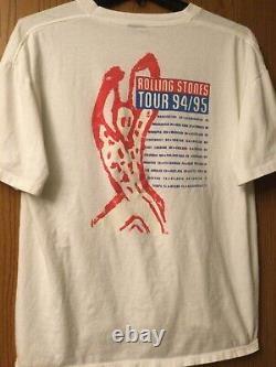 The Rolling Stones Tour 94/95 White Shirt Brockum XL Vintage