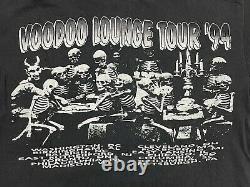The Rolling Stones Vintage 90s Voodoo Lounge Tour Rock Band Medium Black T-Shirt