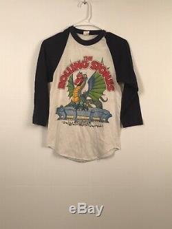The rolling stones quarter sleeve shirt with dragon small Vintage 1982 Anvil