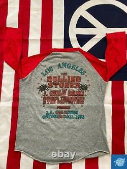 True vintage 1981 Rolling Stones tour t-shirt raglan baseball tee Prince LA