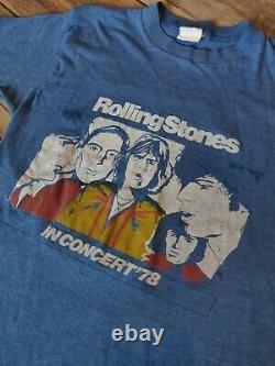 ULTRA RARE 1978 Original Single stitched Rolling Stones World Tour t-shirt MED