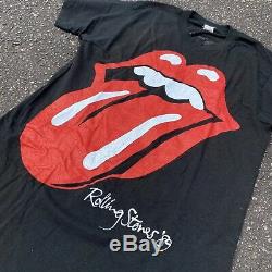 UNUSED Vintage 1989 Rolling Stones The North American Tour Size L Black T-Shirt
