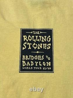 VINTAGE 1997/98 ROLLING STONES BRIDGES TO BABYLON TOUR T-SHIRT SIZE L Sunfaded