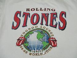 VINTAGE Rolling Stones Shirt Adult Extra Large White Voodoo Lounge Concert Mens