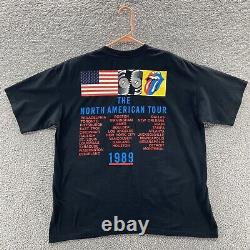 VINTAGE Rolling Stones T Shirt Mens Extra Large 1989 North American Tour USA