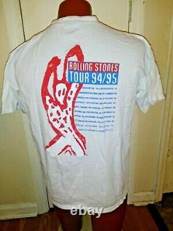 VINTAGE Rolling Stones Voodoo Lounge Tour, T-shirt 94-95 White Large Brockum