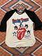 Vintage Rolling Stones Band Shirt 1981 America Tour 3/4 T Shirt M Bootleg Rare