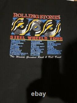 VIntage 1989 Rolling Stones Steel Wheels Tour Concert Tee Shirt Extra large XL