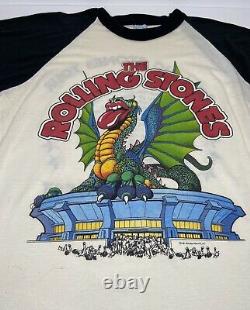 VTG 1981 Rolling Stones Dragon American Rock Concert Tour T Shirt Band Large