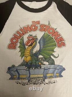VTG 1981 Rolling Stones Tour Dragon Sold Out Concert Tee Baseball Shirt M/L Read