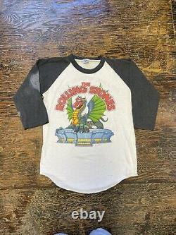 VTG 1981 Rolling Stones Tour T Shirt Raglan THE KNITS Sz Large Sold Out Tour