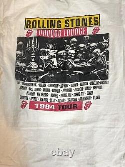 VTG 1994 Rolling Stones Voodoo Lounge Thrashed Shirt Skeleton Back Graphic RARE