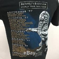 VTG 1997 98 Bridges to Babylon Rolling Stones Mens Black Tour T Shirt sz L 90s