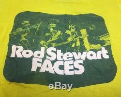 VTG 70s THE FACES T-SHIRT ROD STEWART TOUR CONCERT THE WHO ROLLING STONES LARGE