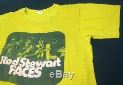 VTG 70s THE FACES T-SHIRT ROD STEWART TOUR CONCERT THE WHO ROLLING STONES LARGE