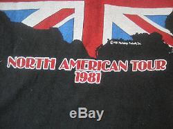 VTG 80sTHE ROLLING STONES 1981 N. AMERICAN TOUR CONCERT T-SHIRT SHIRT OFFICIAL