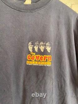 VTG 90s Cavern Club Liverpool Beatles Rolling Stones Faded Boxy Band Tshirt L