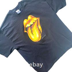 VTG 90s The Rolling Stones Golden Tongue T Shirt British Rock Roll Music