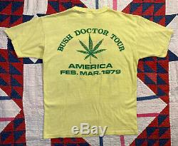 VTG Peter Tosh T Shirt 1979 Bush Doctor Tour Rolling Stones Weed Leaf Joint MED