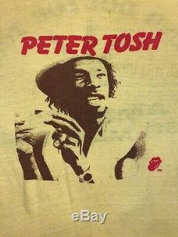 VTG Peter Tosh T Shirt 1979 Bush Doctor Tour Rolling Stones Weed Leaf Joint MED