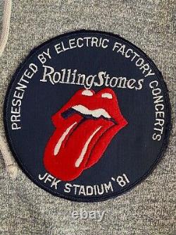 VTG RARE 1981 The Rolling Stones Crew Sweatshirt Hoodie JFK Stadium Philadelphia