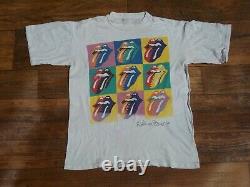 VTG ROLLING STONES 1989 T SHIRT North American Tour SINGLE STITCHED M 20x26.5 S