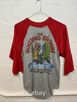 VTG Rolling Stones 1981 World Tour concert tee shirt size M Sold Out Red Sleeve