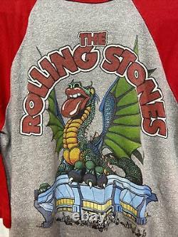 VTG Rolling Stones 1981 World Tour concert tee shirt size M Sold Out Red Sleeve