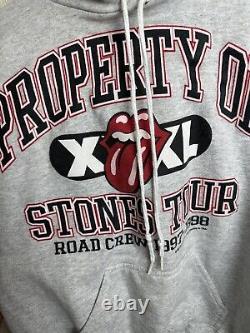 VTG Rolling Stones Tour Road Crew 1997-1998 Logo Athletic Hoodie Sweatshirt Sz M