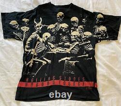 VTG Rolling Stones Voodoo Lounge Shirt Skeletons'94-'95 BROCKUM USA XL black