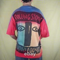 VTG Rolling Stones Voodoo Lounge Single Stitch All Over Print 90s T-Shirt XXL