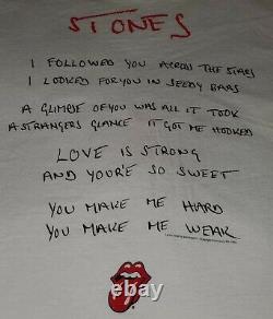 VTG Single Stitch 1994 Rolling Stones Brockum T-shirt dbl sided lyrics VERY RARE