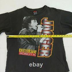 VTG rolling Stones t-shirt Mick Jagger XL fits M/L faded UK tour 95 Wembley
