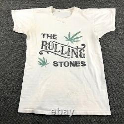 Vintage 1970s THE ROLLING STONES T Shirt Adult Small 70s Mick Jagger Marijuana